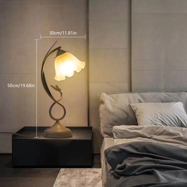 Desk Decorative Lamp Free Standing Table-Lamp Bedside Flower Shaped Reading