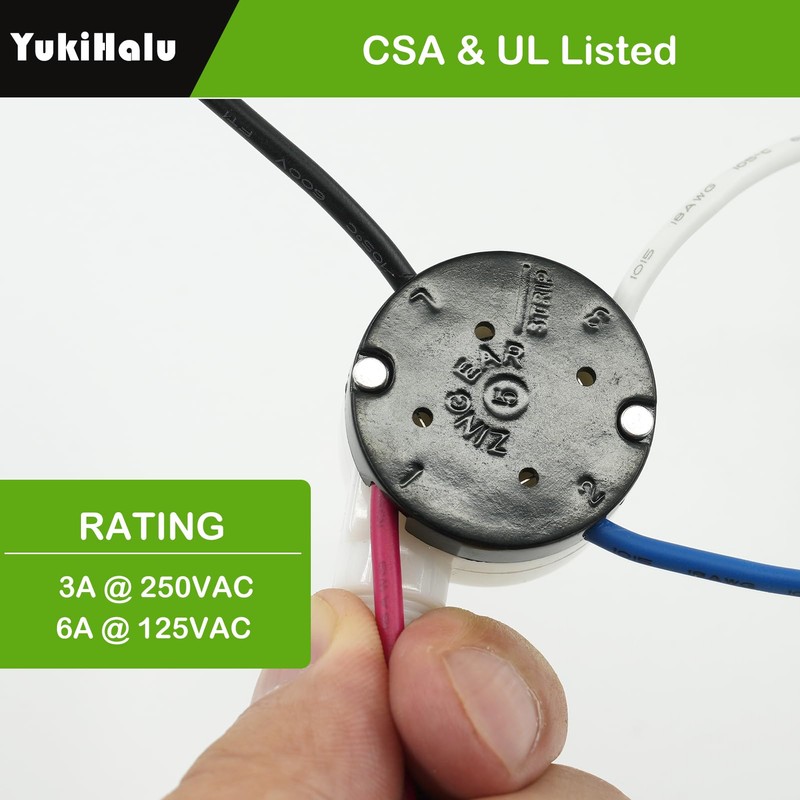 YukiHalu Ceiling Fan Pull Chain Switch 3 Speed 4 Pre-Installed