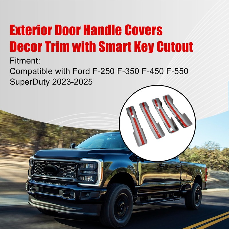FZJDSD Gloss Black Door Handle Covers with Smart Key Cutout