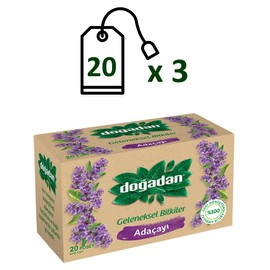 Dogadan Dogadan Adacayi (Sage Herbal Tea) 20 Tea Bags, Pack of 3