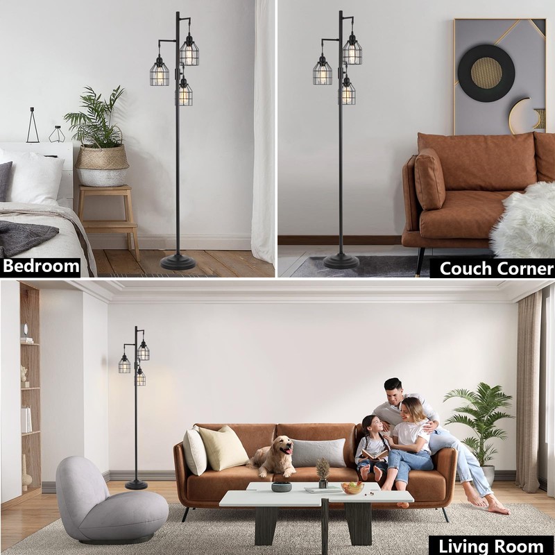 9MMML Floor Lamp for Living Room, Farmhouse Industrial Dimmable Floor