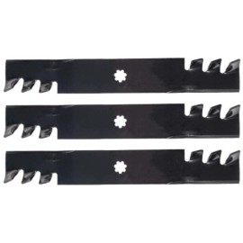 For John Deere John Deere E140 E150 48" Gator Style Mulching Blades GX21786 GY20852 Set of 3