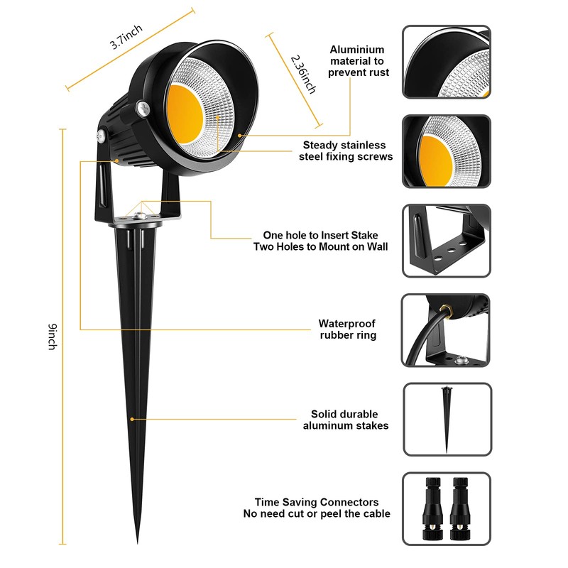 ZUCKEO 10W Low Voltage Landscape Lights LED Landscape Lighting with