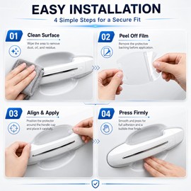 8PCS Clear Car Door Handle Protector – Transparent Anti-Scratch PET Film Stickers, Waterproof Adhesive Guard for Door Bowl & Rear View Mirror, Universal Paint Protection for Cars, SUVs, Trucks, Sedans