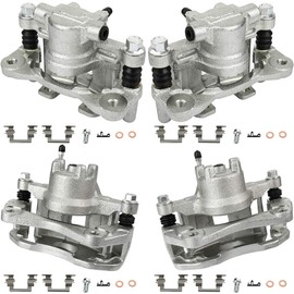 SCITOO Front & Rear Brake Kit [8] Brake Pads [4] Brake Disc Calipers w/Bracket Compatible With 2011-2014 for Chrysler for 200,2007-2010 for Chrysler for Sebring,2008-2014 for Dodge for Avenge