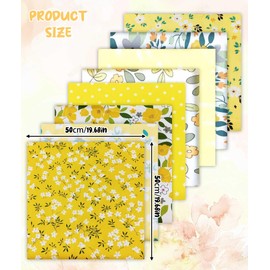 Qivine Pack of 8 Cotton Fabric Sold by the Metre, 50 x 50 cm Fabrics for Sewing Quilting, Pure Patchwork Fabric Package for DIY, Crafts, Scrapbooking