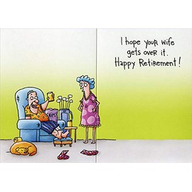 Oatmeal Studios Retired Man Golfing Funny/Humorous Retirement Card for Him/Man