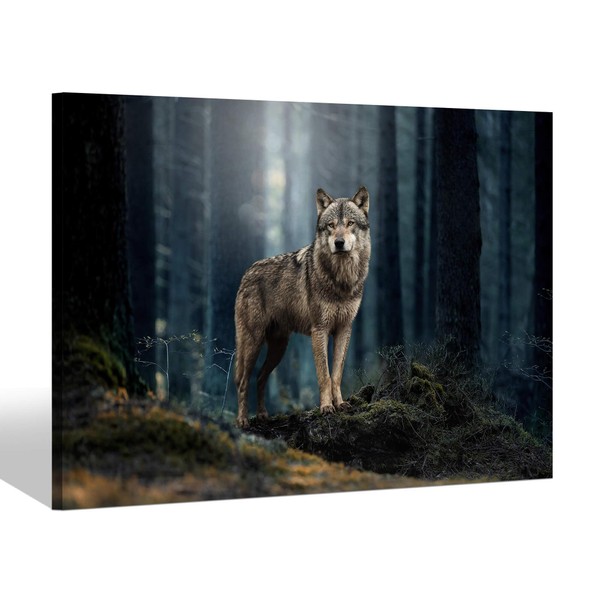 Sea Whisper Wildlife Wolf Canvas Wall Art - Wolf Stand