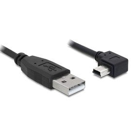 DELOCK Kabel USB 2.0-A Male to USB mini-B 5-Pin Male Angled Black 2m
