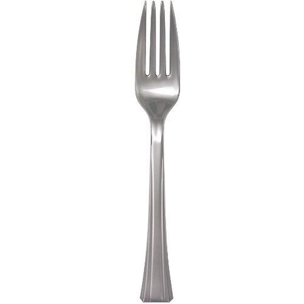 Lillian Plastic Forks Cutlery Bag, 48-Pack, Silver