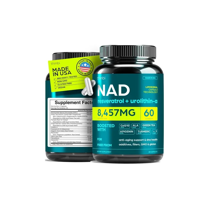 Thinbi Nad Complex 8457mg Resveratrol Urolitina-a 60 Caps