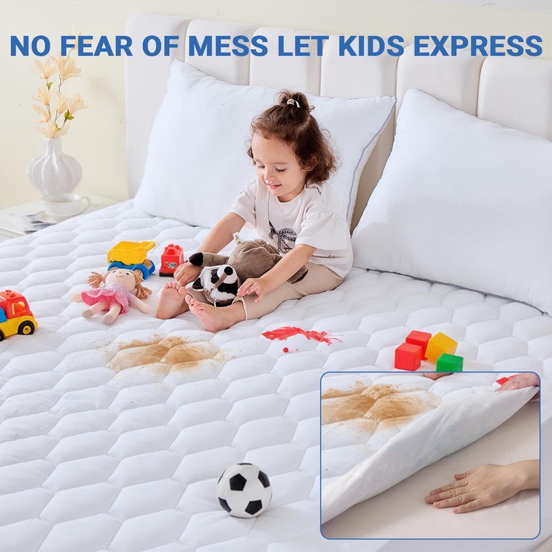 2 Pack King Mattress Protector, Waterproof Mattress Cover King Size