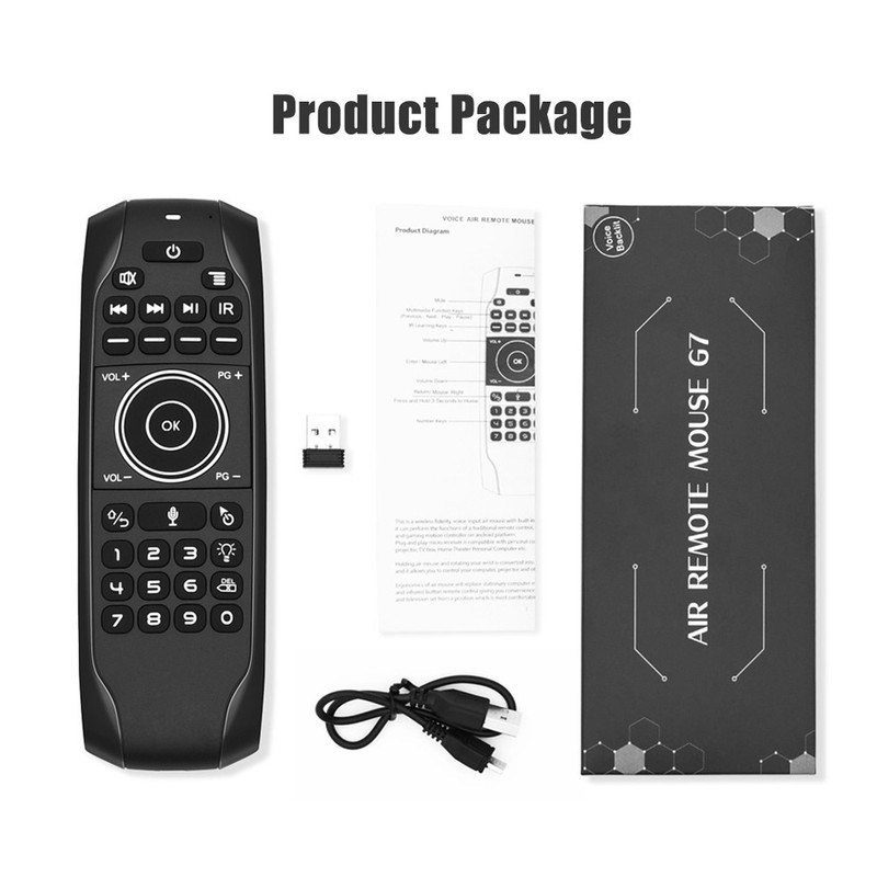 Backlit 2.4G Air Mouse Wireless Keyboard Voice Control 6-Axis Motion