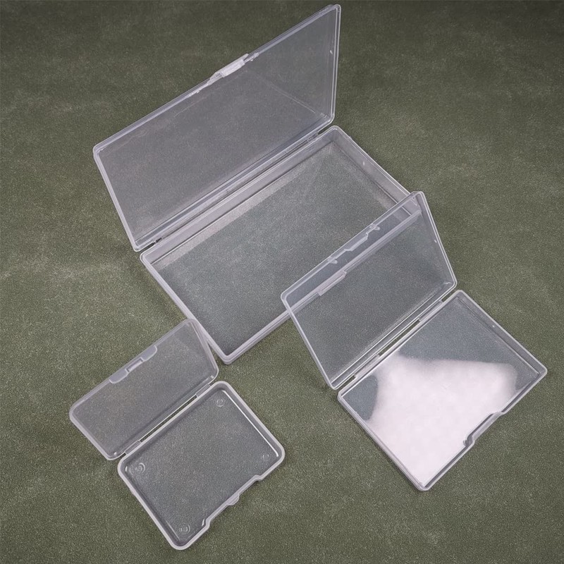 GUUZI Pack of 9 Mixed Sizes Rectangular Clear Mini Plastic