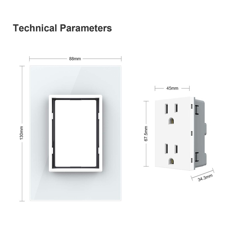 LIVOLO White US Standard Vertical Duplex Receptacle Electrical Outlets (4