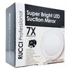 Rucci Super Bright LED Lighted Suction Mirror, 7X 7" Edge-to-Edge