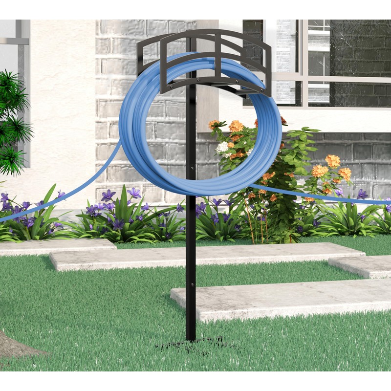Kingson Heavy-Duty Metal Garden Hose Holder - Detachable & Freestanding