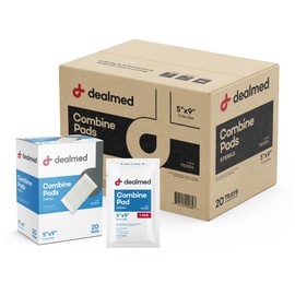 Dealmed Abdominal Combine Pads 5"x9" (400-Pack) Sterile Individually Wrapped, ABD Pads, Absorbent, Non Adherent for Wound Care, Drainage, First Aid, 20/Box (Case of 20)
