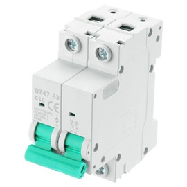 MECCANIXITY 1Pcs Miniature Circuit Breaker 2P 16A AC 110V DZ47-63 DIN Rail Mount Disconnect Switch Circuit Breaker Protection Thermal Magnetic Trip for Short Circuit Protection, Overload Green