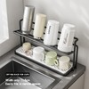 HZBL-LP 2-Tier Space-Saving Drain Rack with Removable Tray, Cup Storage