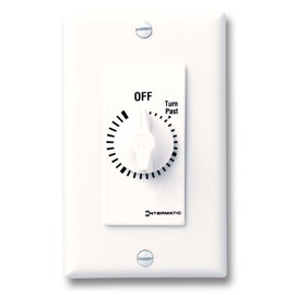 Intermatic FD6HHW 6-Hour Spring-Loaded Wall Timer for Lights and Fans, White