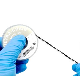 Dental Orthodontic Power Chain Mixed Color Spool Elastic Rubber Bands for Teeth Braces, 15ft/Roll (White&Black, Short)