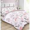 Dreamscene Bed Linen Set, Blush Pink Grey Floral Check, Single
