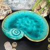 Darthome Shell Trinket Dish Blue Ceramic Decor Jewellery Plate Nautical