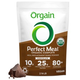 Orgain Perfect Meal, Organic, Vegan Meal Replacement Protein Powder, Chocolate - 25g Plant Based Protein, 80+ Superfoods, 1B Probiotics & 10g Fiber, Adaptogens & Ashwagandha - 2.16lb