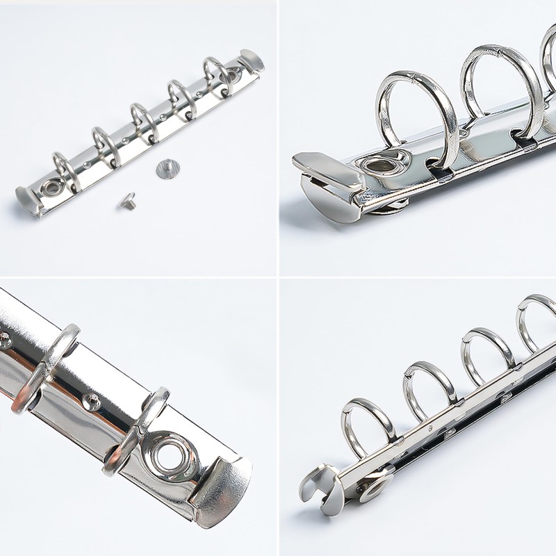 M5 Multi-hole Ring Binder Metal Fittings, Backless Type, 5 Holes
