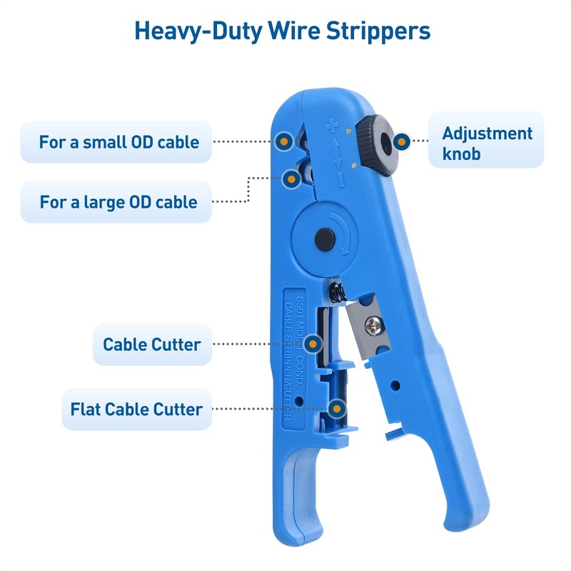 Cable Matters 2-Pack Wire Strippers/Cable Stripper in Blue, 8-16 AWG,