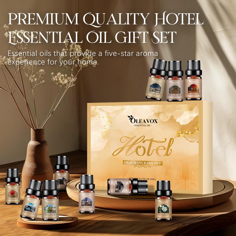 Hotel Diffuser Oils Gift Set, Luxury Fragrance Oil Blend, Hotel