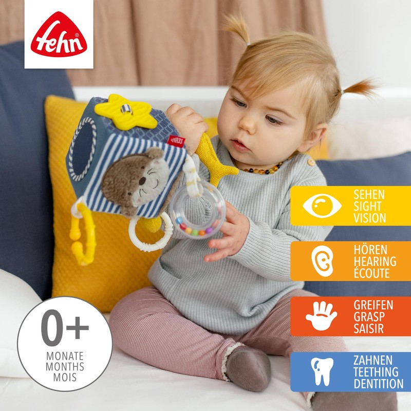 Fehn Otter Activity Cube - Motor Skills Toy with Hanging