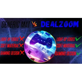 DEALZOOM Gaming Chair Mat RGB Gaming Lights (Galaxy Controller 47”) - Noise Cancelling, Anti-Slip Gamer Floor Mat – Scratch Resistant Computer Gaming Mat for Chair – Chair Mat for Hardwood Floor