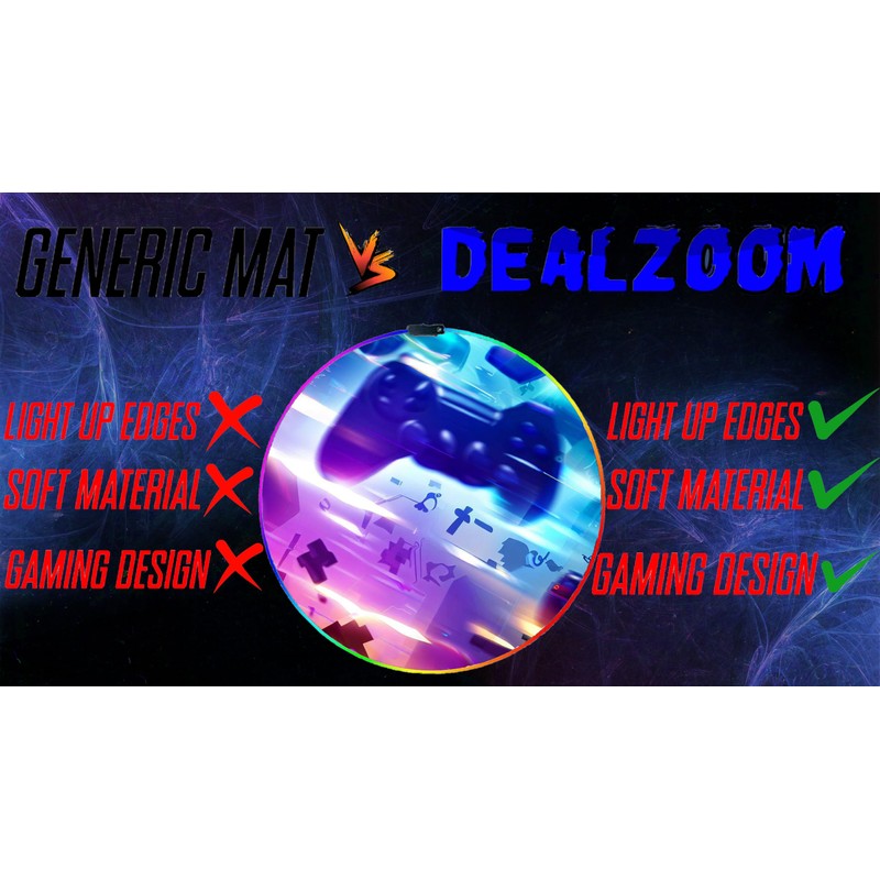 DEALZOOM Gaming Chair Mat RGB Gaming Lights (Galaxy Controller 47”)