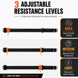Cordless Battle Ropes with Adjustable Weight & Ropeless Battle Ropes for Home Gym – Low Impact HIIT Strength Training for Men & Women (Black)