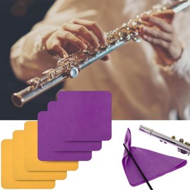 Flute Cleaner Care Cleaning Kit, Flute Cleaning Rod and Clothes, Flute Cleaning Rod Cleaning Swabs, Flute Cleaning Kit with 6 Microfiber Cleaning Clothes, Musical Instruments Polishing and Cleaning