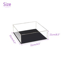 DMiotech 1 Pack Acrylic Display Case Box Transparent Dustproof Showcase, 11.8x11.8x3.9 Inch for Collectibles