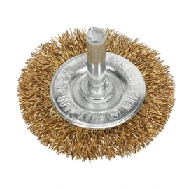 Sealey Crimped Flat Wire Brush Ø50mm with 6mm Shaft - SFB50