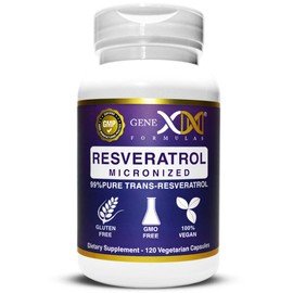 Genex Formulas GENEX Trans-resveratrol micronizado 99 con bioperina para absorción 1000 mg  Cápsulas trans-resveratrol de grado farmacéutico orgánico 