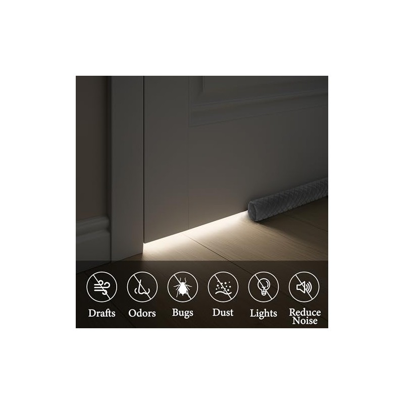 Ciieyuo Tope de terciopelo prémium para debajo de la puerta,