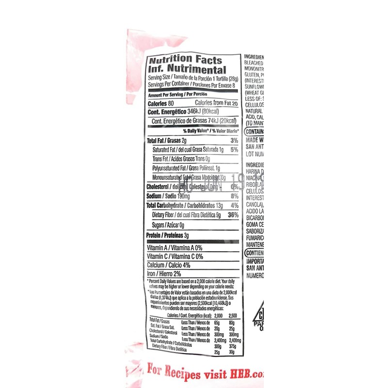 H-E-B Keto Friendly Low Carb, Low Cal, High In Fiber,
