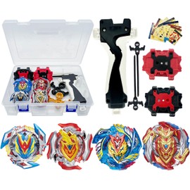 Gytobytle Valkyrie&Achilles 4in1 Bey Spinning Tops with Box Metal Fusion Burst Blade Battling Battle Gyros Set, with Launcher Handle