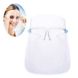 10 Packs Face Shield with Glasses, Reusable Replaceable Face Eye Protection Transparent Light Glasses Anti-Fog Flexible