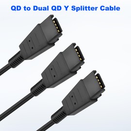MEIRIYFA Call Center Headset QD Cable Y Splitter Adapter QD to Dual QD Y Cable, Headset Quick Disconnect Cord Adapter Trainer Cable for Coaching, Supervising, Training (Black, 2M)