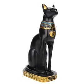 Atyhao Cat Resin Statue Figurine Household Room Ornament Crafts Gifts Home Decoration collection Egyptian Style(Black M)