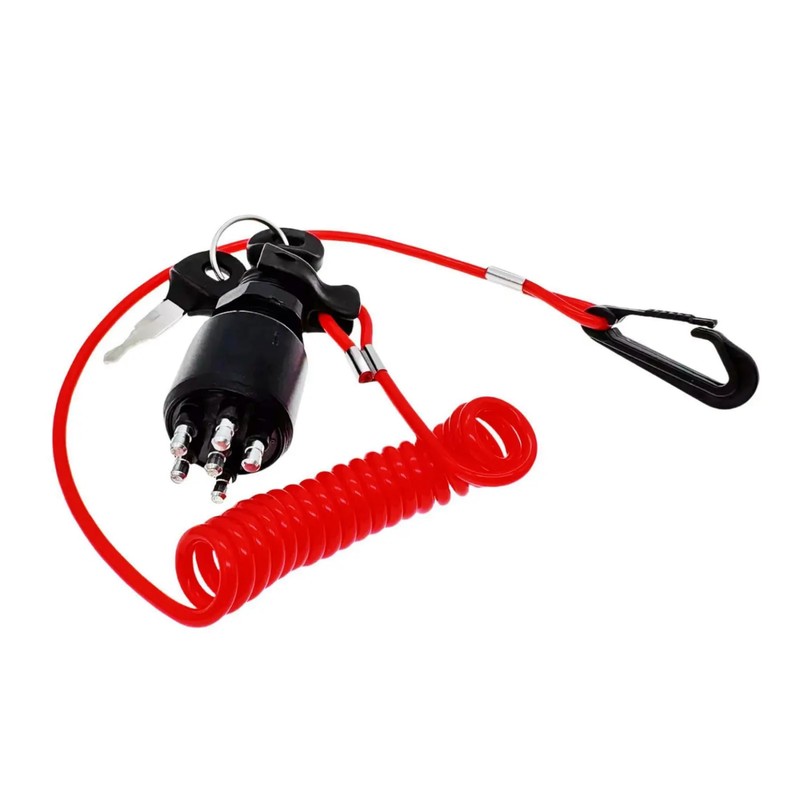 HeuroFosh 5005801 Boat Ignition Key Switch & Safety Lanyard Assembly