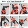JiGiU 2 in 1 Rivet Nut Tool Rivet Gun, Professional