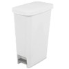 Sterilite 10588004 Slim Stepon Wastebasket, White, 11 Gallon