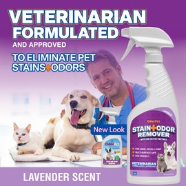 OdorPet Stain And Odor Remover - 16 oz Ready to Use Spray - Lavender Scented Pet Odor Eliminator for Carpet, Floor and Furniture by Alpha Tech Pet